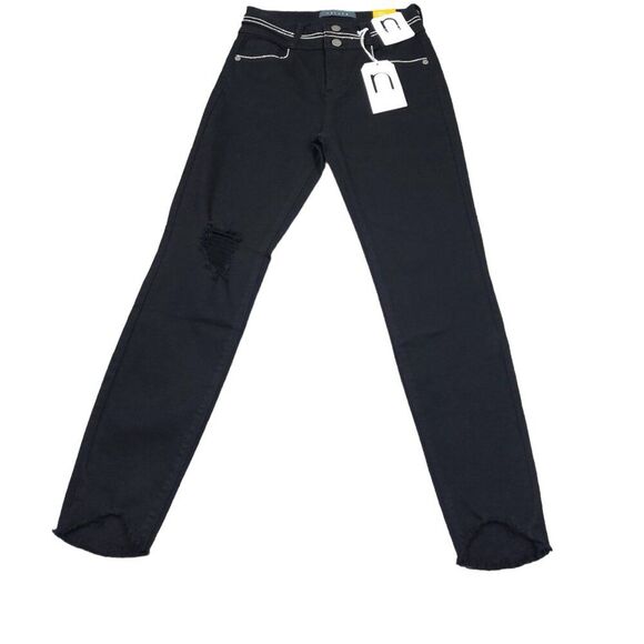 Nature Denim Kancan Ankle Skinny High Rise Jeans Chain Black Size 3 25 Stretch - Picture 1 of 11